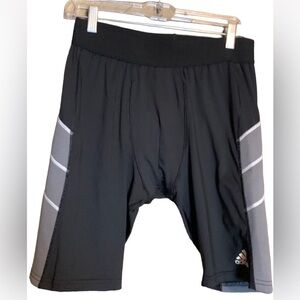 Adidas Triple Stripe Baseball sliding shorts Black and gray Size Large